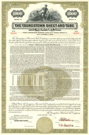 Youngstown Sheet and Tube Co. $1000 Bond